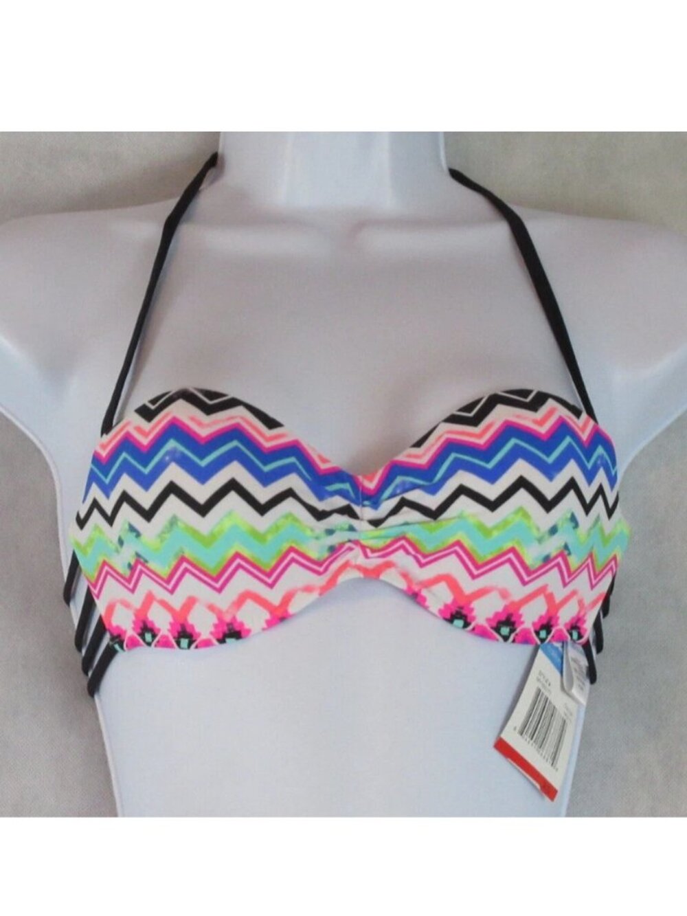 California Waves Junior's Geo-Print Push-Up Underwire Bikini Top Swimsuit, XS